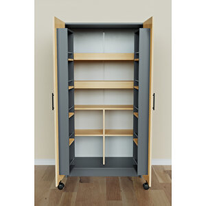 "zelvin" 2 Kapakli Raflı Kiler Dolabı Banyo Dolabı, Mutfak Dolabı Çok Amaçlı Dolap