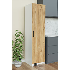 "zelvin" Tek Kapakli Raflı Kiler Dolabı Banyo Dolabı, Mutfak Dolabı Çok Amaçlı Dolap Beyaz