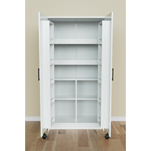 "zelvin" 2 Kapakli Raflı Kiler Dolabı Banyo Dolabı, Mutfak Dolabı Çok Amaçlı Dolap