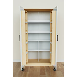 "zelvin" 2 Kapakli Raflı Kiler Dolabı Banyo Dolabı, Mutfak Dolabı Çok Amaçlı Dolap