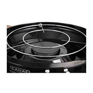 Cadac Citi Chef 50 Siyah Barbekü - Greengrill Kaplama, Termometreli Kapak