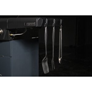 X350 Klasik Gri Mavi Gazlı Barbekü - Led Işıklı Düğmeli, 3 Brülörlü