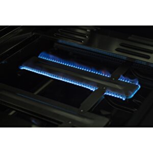 X350 Klasik Gri Mavi Gazlı Barbekü - Led Işıklı Düğmeli, 3 Brülörlü