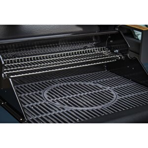 X350 Klasik Gri Mavi Gazlı Barbekü - Led Işıklı Düğmeli, 3 Brülörlü