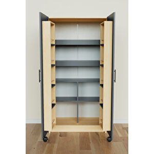 "zelvin" 2 Kapakli Raflı Kiler Dolabı Banyo Dolabı, Mutfak Dolabı Çok Amaçlı Dolap