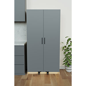 "zelvin" 2 Kapakli Raflı Kiler Dolabı Banyo Dolabı, Mutfak Dolabı Çok Amaçlı Dolap