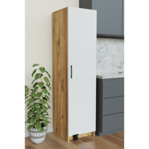 "zelvin" Tek Kapakli Raflı Kiler Dolabı Banyo Dolabı, Mutfak Dolabı Çok Amaçlı Dolap Ahşap