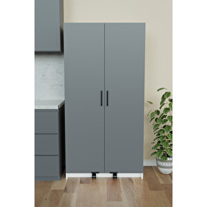 "zelvin" 2 Kapakli Raflı Kiler Dolabı Banyo Dolabı, Mutfak Dolabı Çok Amaçlı Dolap