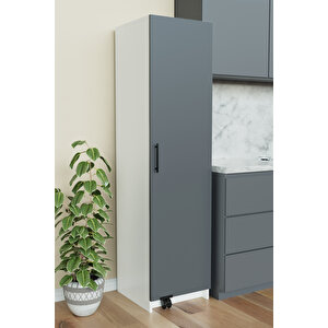 "zelvin" Tek Kapakli Raflı Kiler Dolabı Banyo Dolabı, Mutfak Dolabı Çok Amaçlı Dolap Beyaz