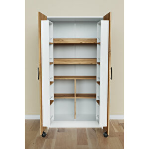 "zelvin" 2 Kapakli Raflı Kiler Dolabı Banyo Dolabı, Mutfak Dolabı Çok Amaçlı Dolap