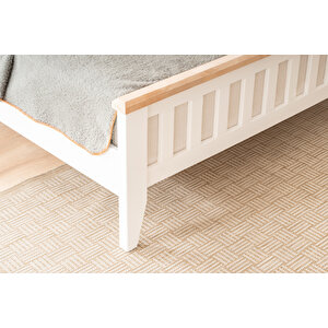 Perla Modern İnci Beyaz Tek Kişilik  Karyola 90x190