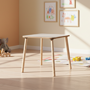 Montessori̇ Beyaz Çocuk Çalişma Masasi Mdf (sandalyesi̇z) Beyaz