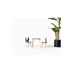 Montessori Çocuk Çalışma Masa Ve 2 Sandalye Seti Deer Antrasit