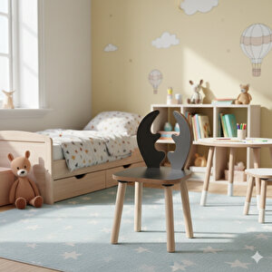 Montessori Çocuk Çalışma Masa Ve 2 Sandalye Seti Deer