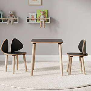 Montessori Çocuk Mickey 1 Adet Antrasit Sandalye