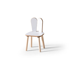 Montessori Çocuk Masası  1 Masa & 2 Beyaz Bunny Sandalye