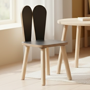 Montessori Çocuk Bunny 1 Adet Antrasit Sandalye Antrasit