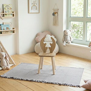 Montessori Çocuk Deer 1 Adet Kahverengi Sandalye Açık Kahverengi