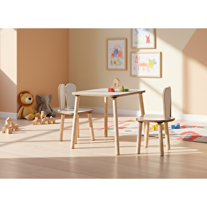 Montessori Çocuk 1 Adet Beyaz Bunny Sandalye Beyaz