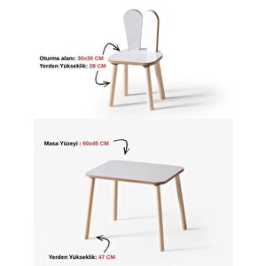 Montessori Çocuk 1 Adet Beyaz Bunny Sandalye