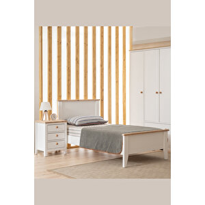 Kral Çocuk Ve Genç Odası Beyaz Karyola 90x200 cm