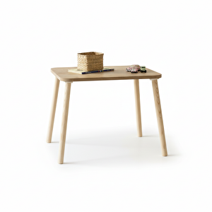 Montessori Çocuk Masası 1 Masa & 2 Mickey Sandalye Kahverengi