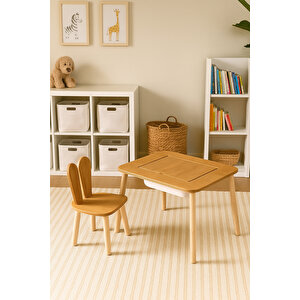 Montessori Bunny Sandalye Ve Tek Hazneli Aktivite Masası