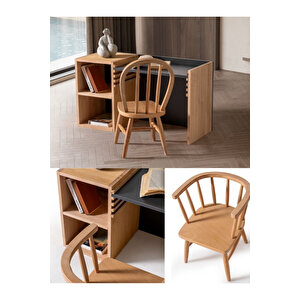 Montessori̇ Yüksekli̇k Ayarlanabi̇li̇r Kadameli̇ Çalişma Masasi Kayin Masi̇f Panel Ahşap Hugo