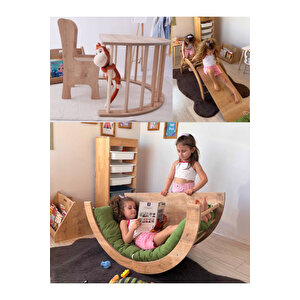 Sincap 3'lü Pikler Halkası Montessori Aktivite Ve Oyun Masası, Kaydıraklı Tırmanma Seti Ve Sandalye