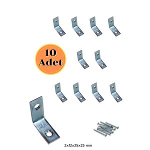 Mobilya Ve Eşya Sabitleme L Demir Gönye Köşebent ,dolap, Raf, Masa, Çekmece Bağlantı Aparatı 10 Adet