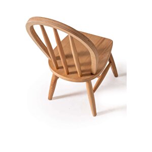 Hugo Montessori̇ Çocuk Sandalyesi̇ Masi̇f Ahşap Kayin Kontra Verni̇kli̇