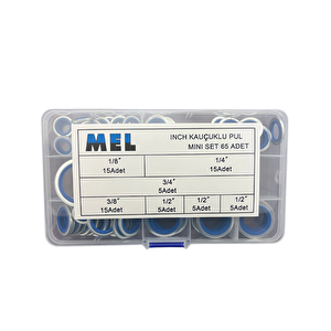 Mel 65 Parça Inch Ölçülü Oringli Pul Seti