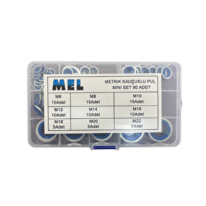 Mel 90 Parça Metrik Ölçülü Oringli Pul Seti