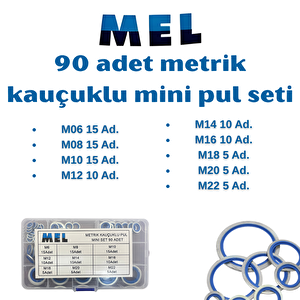 Mel 90 Parça Metrik Ölçülü Oringli Pul Seti
