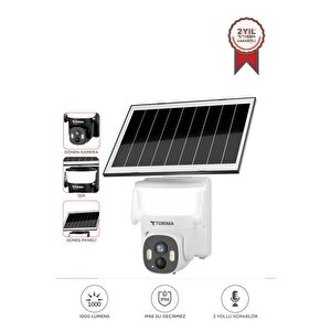 Güvenlik Kamerası Şarjlı Duvar Lambası Görünümlü Akıllı Ip Güneş Enerjili Dış Mekan Kamerası Cmr30 Beyaz