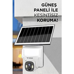 Güvenlik Kamerası Şarjlı Duvar Lambası Görünümlü Akıllı Ip Güneş Enerjili Dış Mekan Kamerası Cmr30 Beyaz