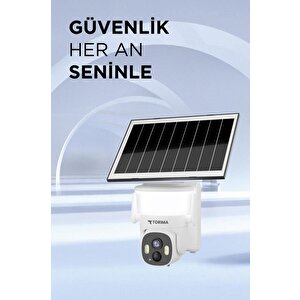 Güvenlik Kamerası Şarjlı Duvar Lambası Görünümlü Akıllı Ip Güneş Enerjili Dış Mekan Kamerası Cmr30 Beyaz