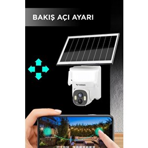 Güvenlik Kamerası Şarjlı Duvar Lambası Görünümlü Akıllı Ip Güneş Enerjili Dış Mekan Kamerası Cmr30 Beyaz