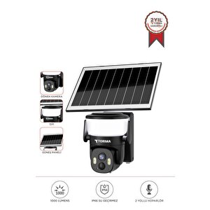 Güvenlik Kamerası Şarjlı Duvar Lambası Görünümlü Akıllı Ip Güneş Enerjili Dış Mekan Kamerası Cmr30 Siyah