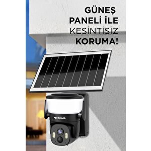 Güvenlik Kamerası Şarjlı Duvar Lambası Görünümlü Akıllı Ip Güneş Enerjili Dış Mekan Kamerası Cmr30 Siyah