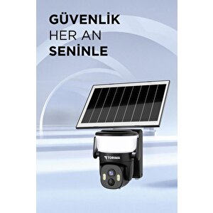 Güvenlik Kamerası Şarjlı Duvar Lambası Görünümlü Akıllı Ip Güneş Enerjili Dış Mekan Kamerası Cmr30 Siyah