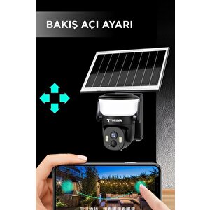 Güvenlik Kamerası Şarjlı Duvar Lambası Görünümlü Akıllı Ip Güneş Enerjili Dış Mekan Kamerası Cmr30 Siyah