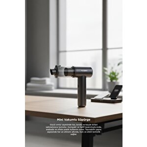 Araç İçi Süpürge 22.000pa Güçlü Emiş Usb-c Şarjlı Mini Araba El Süpürgesi Torima Lt102 Siyah