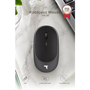 Mouse Çift Modlu Sessiz Kablosuz Fare Tm16 Gri