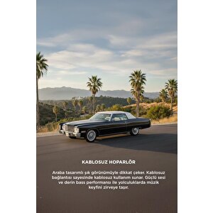 Bluetooth Hoparlör Retro Klasik Araba Tasarımlı 10w Fm Usb Tws  Speaker D83 Siyah