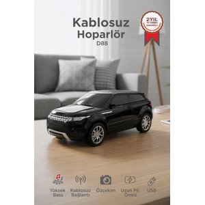 Bluetooth Hoparlör Suv Araba Tasarımlı 16w Fm Usb Selfie Speaker D88 Siyah