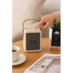 Bluetooth Speaker Kablosuz Hoparlör  Usb Girişli Şarjlı Hoparlör Gts-2201 Bej