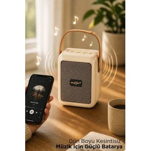 Bluetooth Speaker Kablosuz Hoparlör  Usb Girişli Şarjlı Hoparlör Gts-2201 Bej
