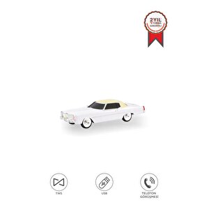 Bluetooth Hoparlör Retro Klasik Araba Tasarımlı 10w Fm Usb Tws  Speaker D83 Beyaz