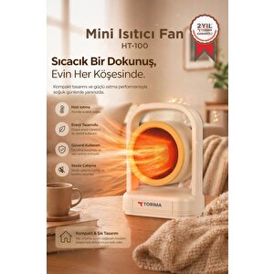 Mini Isıtıcı Fan Taşınabilir Sessiz Hızlı Isıtma 500w Kompakt Isıtıcı Ht100 Bej